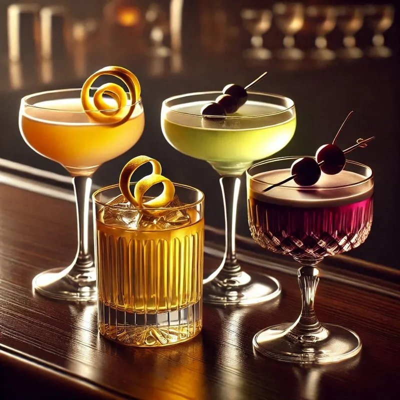 All Four Drinks on a Bar